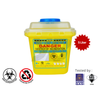 Biopak Yellow Sharp Bin Cube | Biohazard Medical Sharps Container Medical Waste Disposal Bin For Laboratories, Hospitals, & Clinics