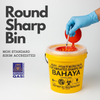 Tenacare Round Yellow Sharps Bin | Biohazard Medical Sharps Container Medical Waste Disposal Bin