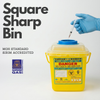Biopak Yellow Sharp Bin Cube | Biohazard Medical Sharps Container Medical Waste Disposal Bin