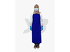 Blue Hospital Kitchen Apron Poly-Cotton Free Size for Food Prep | Apron Biru Dapur Hospital Poli-Kapas Saiz Bebas Penyediaan Makanan